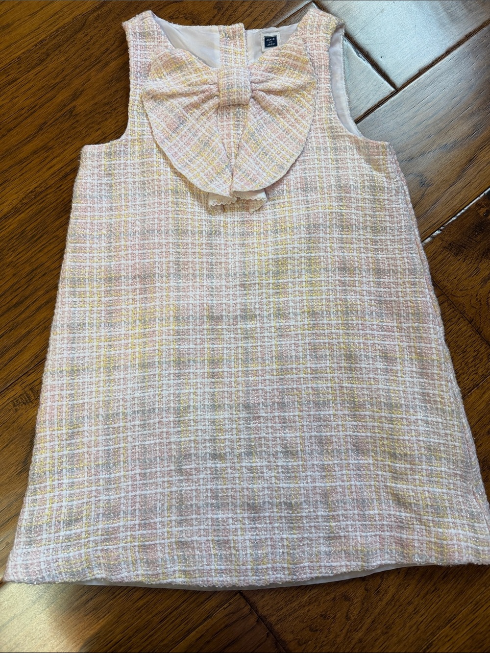 Janie and Jack  Pastel Tweed Dress with Bow Collar